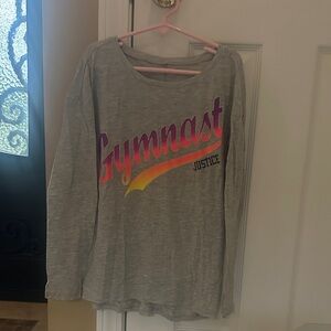 Justice Gray Gymnast Long Sleeve Shirt, Size 8